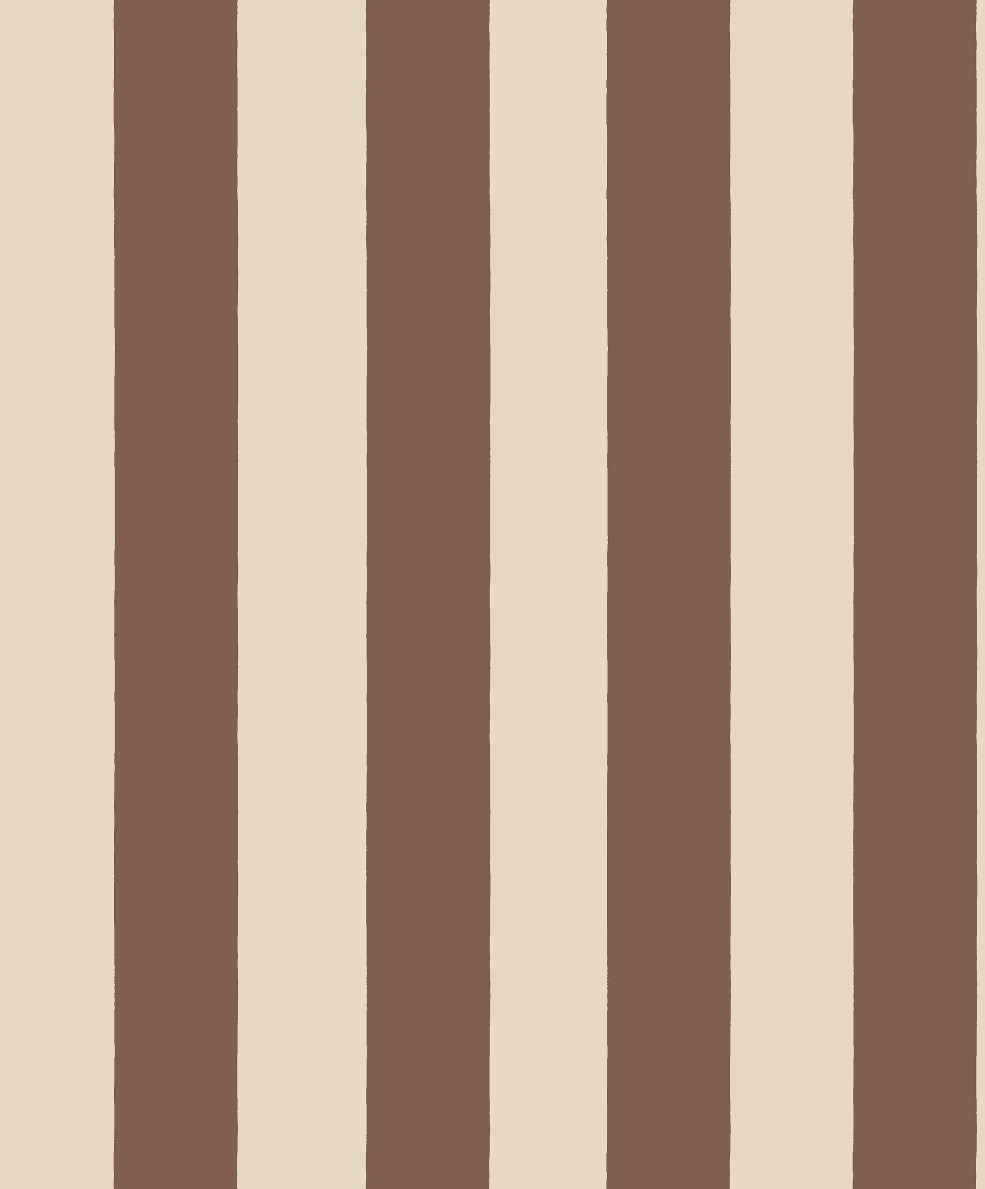 Sam wallpaper by Sandberg, broad vertical stripes in warm brown and cream, flat swatch