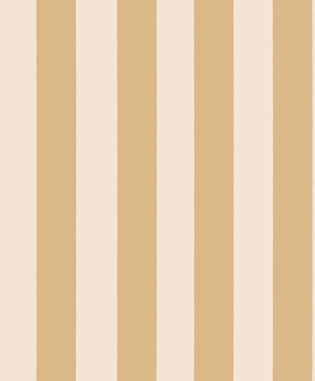 Sam wallpaper by Sandberg, broad vertical stripes in golden ochre and cream, flat swatch