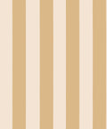 Sam wallpaper by Sandberg, broad vertical stripes in golden ochre and cream, flat swatch