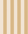 Sam wallpaper by Sandberg, broad vertical stripes in golden ochre and cream, flat swatch
