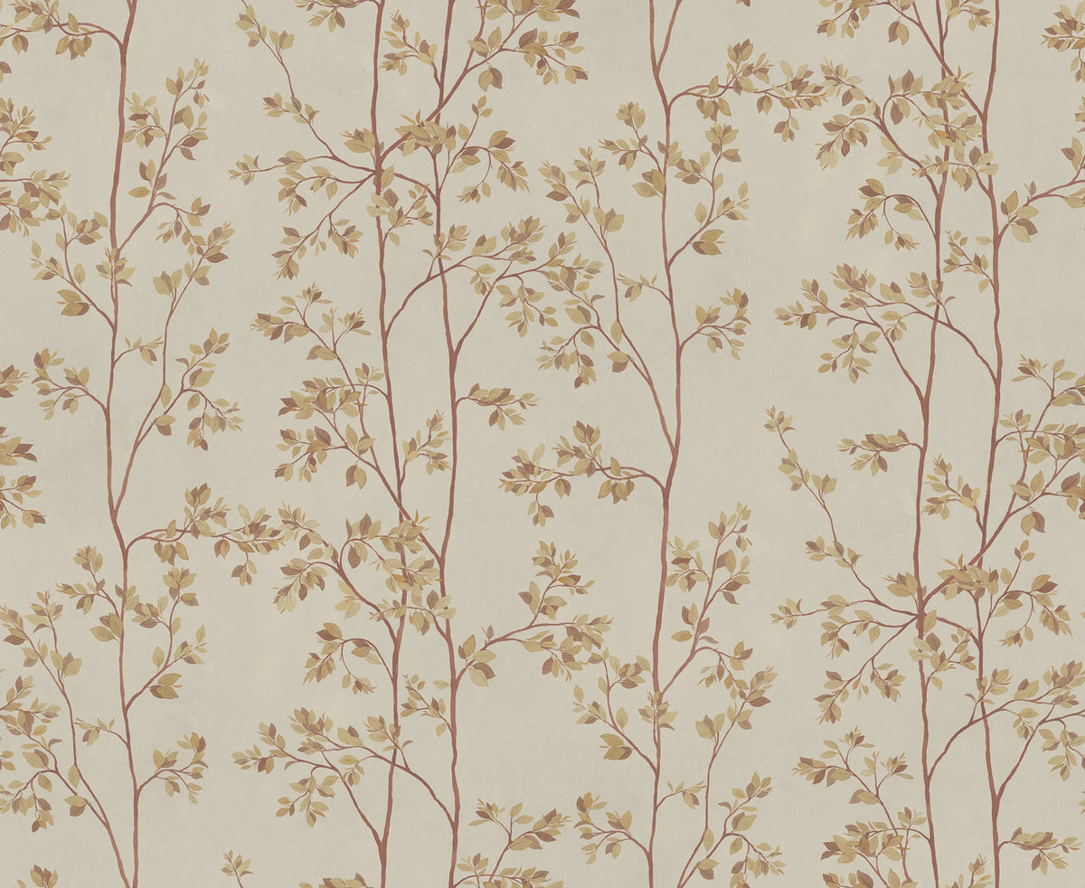 Laura wallpaper by Sandberg – botanical design, Beige – flat swatch showing the repeat