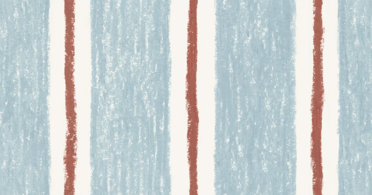 Albin wallpaper by Sandberg – stripe design, Blue – flat swatch showing the repeat, view 2