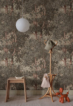Charles wallpaper by Sandberg – forest & woodland design, Grey – styled in a room setting, view 6