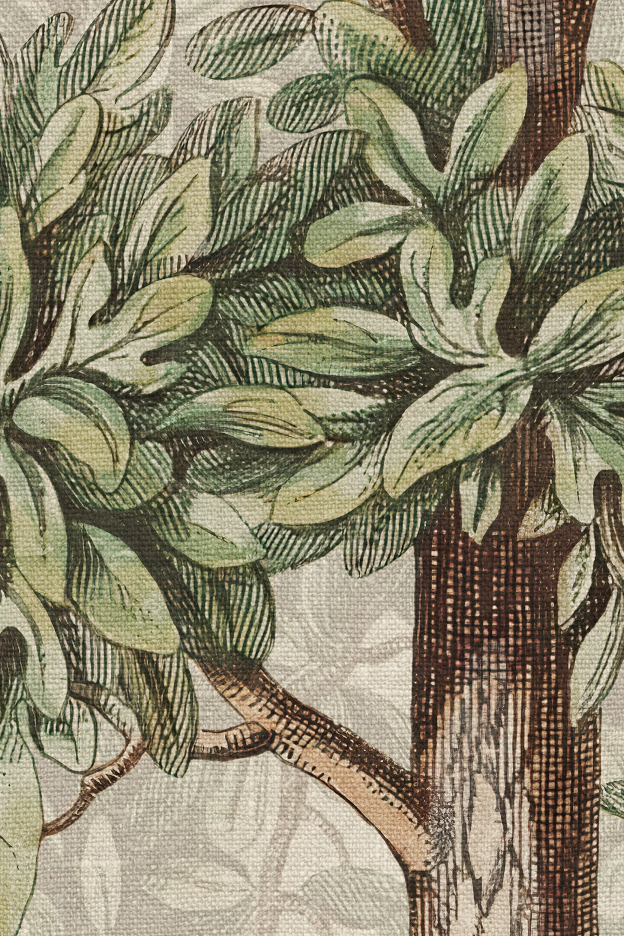Charles wallpaper by Sandberg – forest & woodland design, Green – close-up of the print and texture, view 4