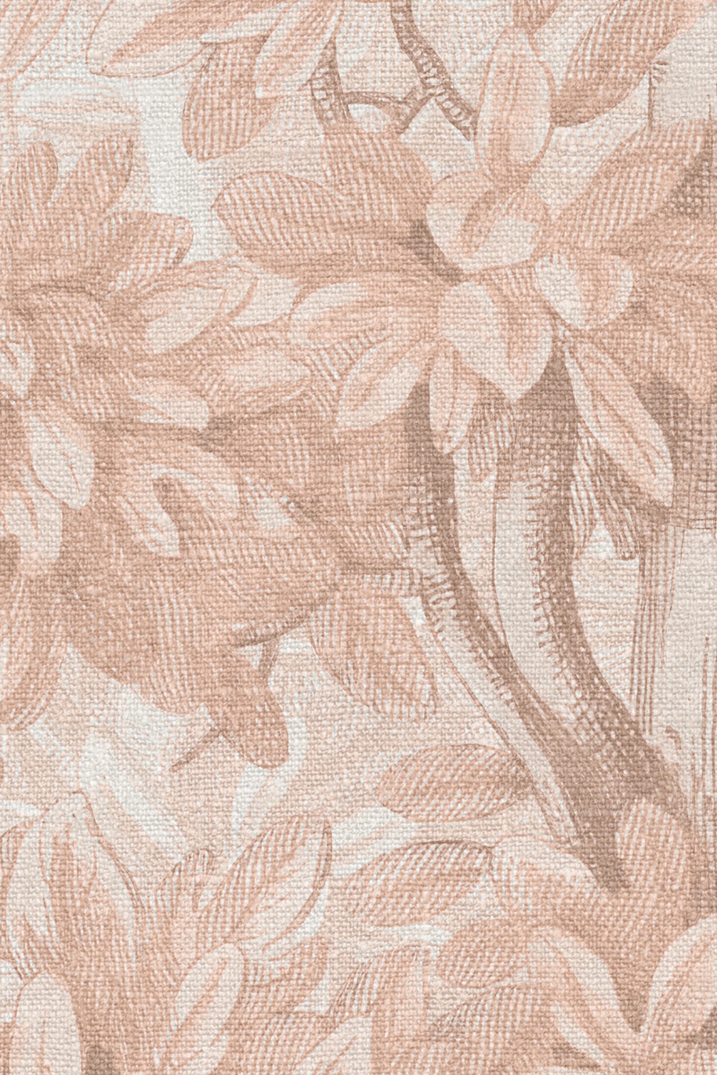 Charles wallpaper by Sandberg – forest & woodland design, Pink – Blush – close-up of the print and texture, view 2
