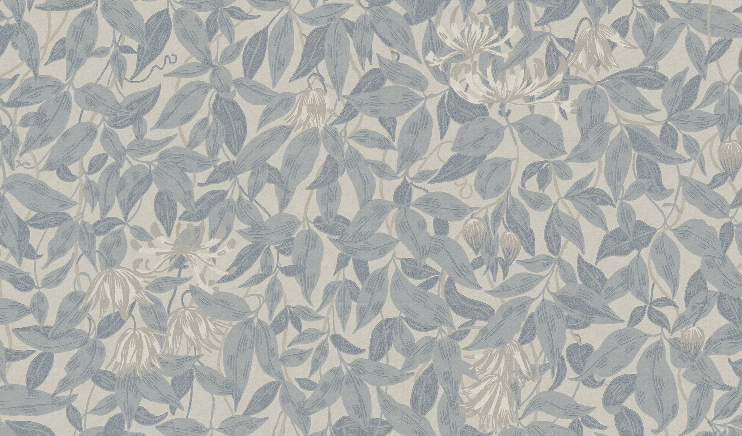 Linnea Mural wall mural by Sandberg – floral design, Blue – Misty Blue – flat swatch showing the repeat, view 3