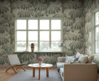 Alba Mural wall mural by Sandberg – forest & woodland design, Green – styled in a room setting, view 10