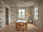 Alba Mural wall mural by Sandberg – forest & woodland design, Beige – styled in a room setting