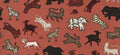 Leonard wallpaper by Sandberg – animals design, Red – styled in a room setting, view 9