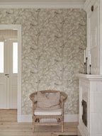 Waldemar wallpaper by Sandberg – botanical design, Beige