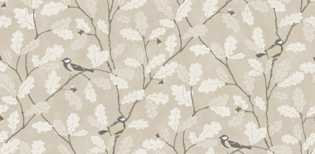 Waldemar wallpaper by Sandberg – botanical design, Beige