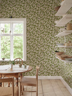 Waldemar wallpaper by Sandberg – botanical design, Green
