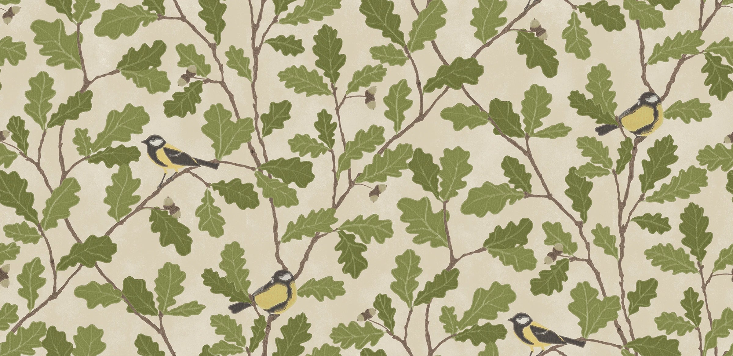 Waldemar wallpaper by Sandberg – botanical design, Green – styled in a room setting, view 3