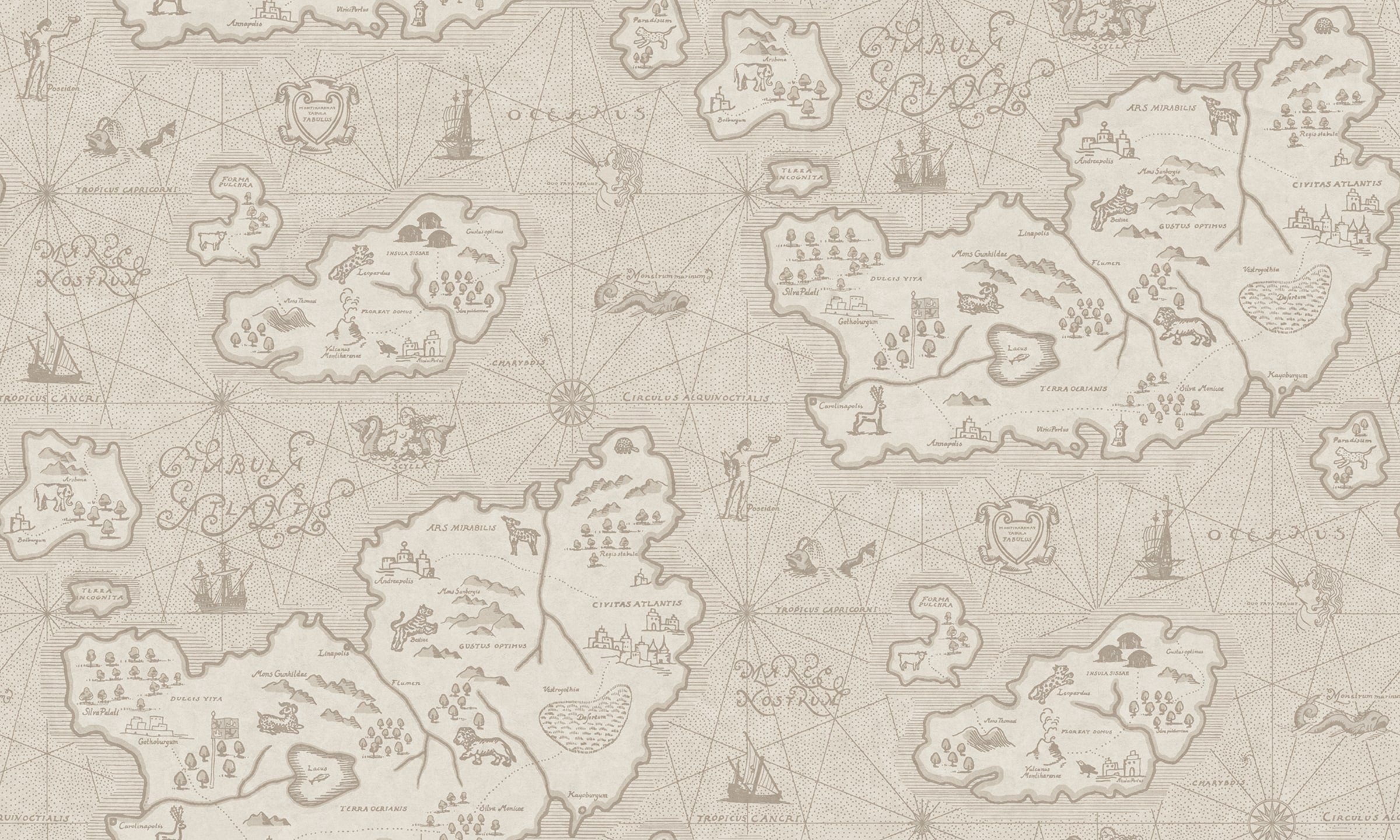 Ferdinand wallpaper by Sandberg – kids & nursery design, Beige – styled in a room setting, view 2