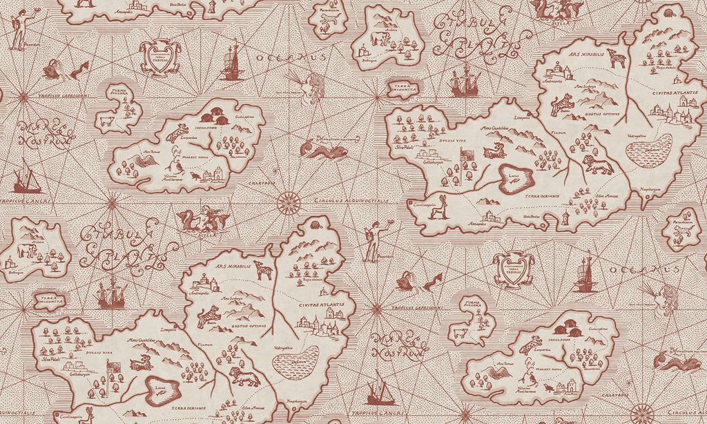 Ferdinand wallpaper by Sandberg – kids & nursery design, Red – Burgundy – styled in a room setting, view 7