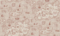 Ferdinand wallpaper by Sandberg – kids & nursery design, Red – Burgundy – styled in a room setting, view 7