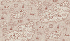 Ferdinand wallpaper by Sandberg – kids & nursery design, Red – Burgundy – styled in a room setting, view 7