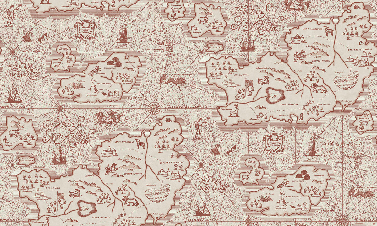 Ferdinand wallpaper by Sandberg – kids & nursery design, Red – Burgundy – styled in a room setting, view 7