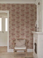 Leopold wallpaper by Sandberg – animals design, Red – Burgundy