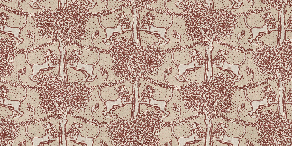 Leopold wallpaper by Sandberg – animals design, Red – Burgundy