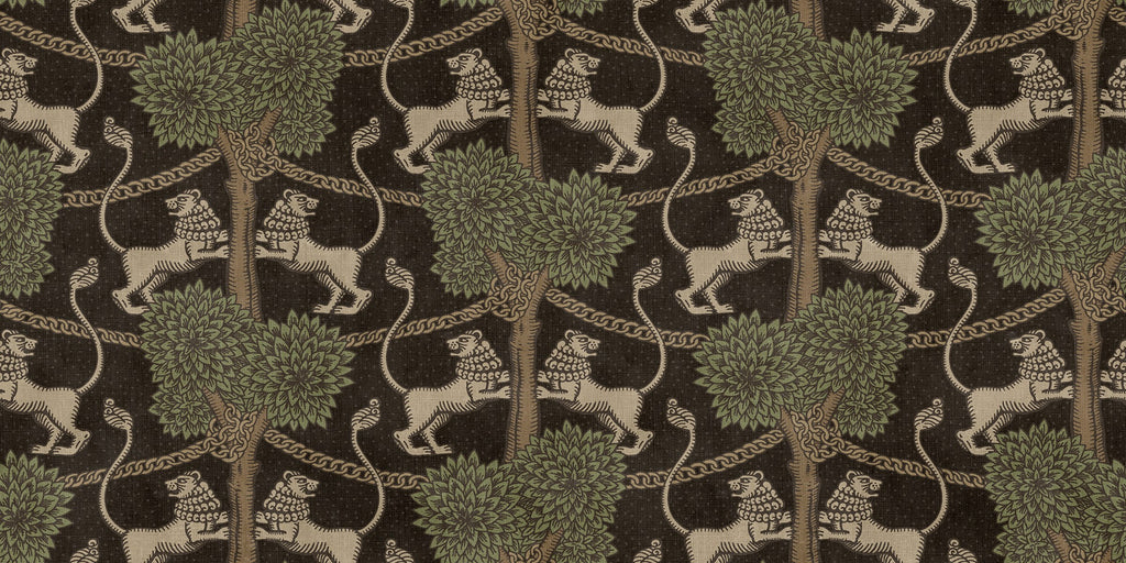 Leopold wallpaper by Sandberg – animals design, Grey – Graphite – flat swatch showing the repeat, view 4