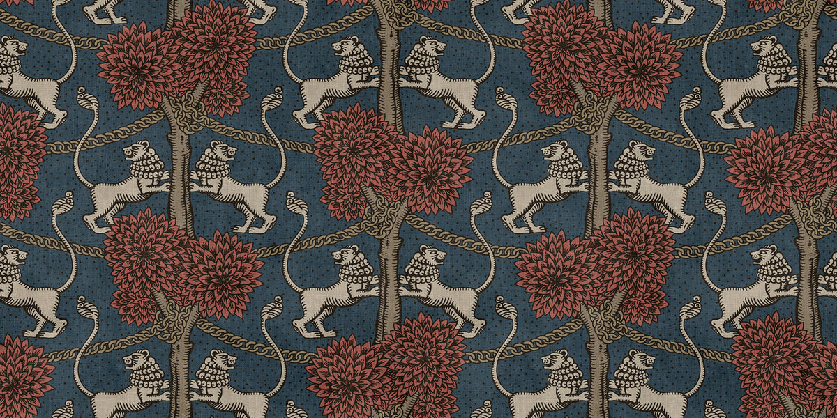 Leopold wallpaper by Sandberg – animals design, Blue