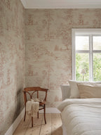 Montfort Mural wall mural by Sandberg – forest & woodland design, Orange – Terracotta – styled in a room setting, view 6