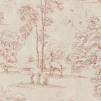 Montfort Mural wall mural by Sandberg – forest & woodland design, Orange – Terracotta – flat swatch showing the repeat, view