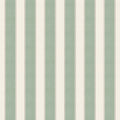 Henrik wallpaper by Sandberg, flat swatch of broad sage-green and cream ticking stripes with fine red pinstripe