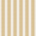 Henrik wallpaper by Sandberg, flat swatch of soft gold and cream ticking stripes with fine red accent line