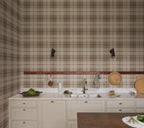 Ranold wallpaper by Sandberg – geometric design, Beige, styled on an interior wall