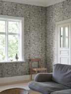 Baccus wallpaper by Sandberg – monochrome design, Grey – Graphite – styled in a room setting, view 4