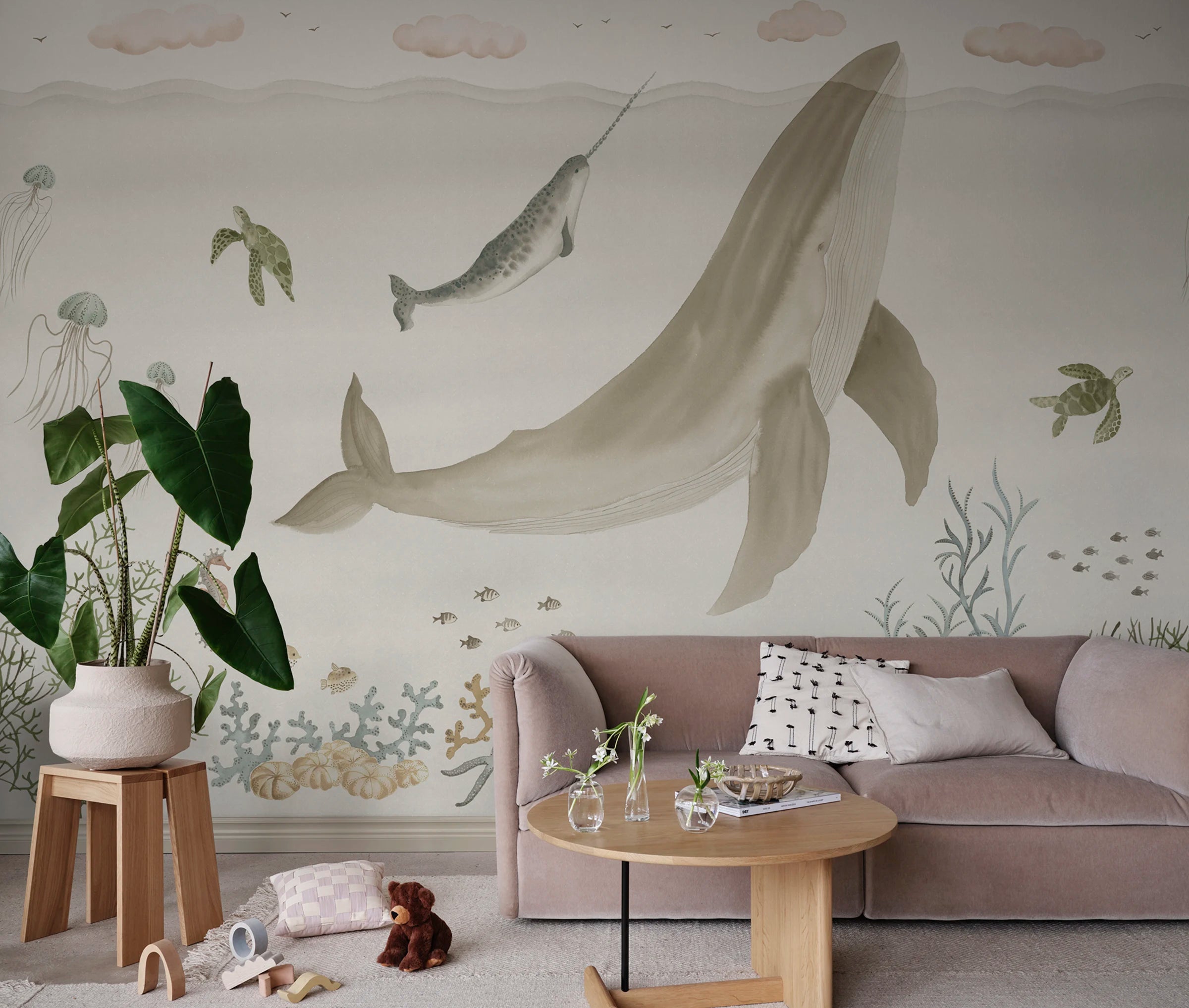 Sally wall mural by Sandberg – kids & nursery design, Beige