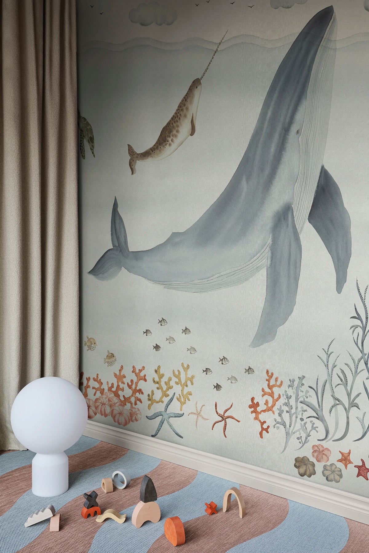 Sally wall mural by Sandberg – kids & nursery design, Blue