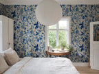 Tree of Life Mural wall mural by Sandberg – Blue colourway, styled in a second room setting