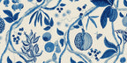 Tree of Life Mural wall mural by Sandberg – Blue colourway, flat pattern repeat