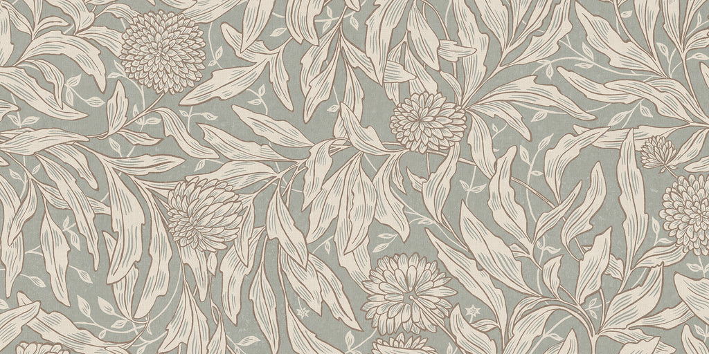 Olof Mural wall mural by Sandberg in Sage Green, flat swatch showing the repeat