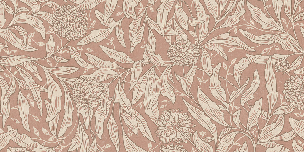 Olof Mural wall mural by Sandberg in Terracotta, flat swatch showing the repeat