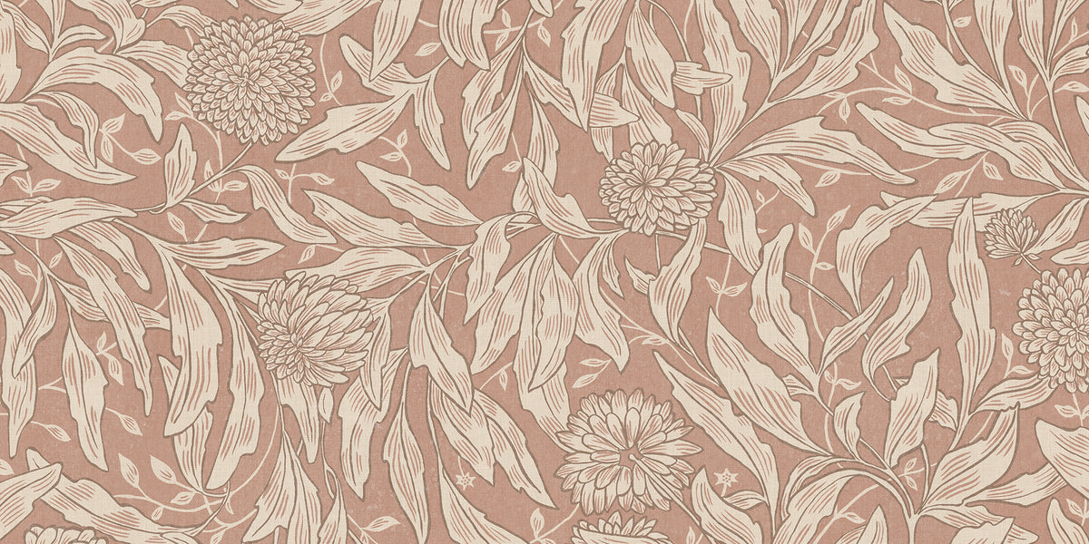 Olof Mural wall mural by Sandberg in Terracotta, flat swatch showing the repeat