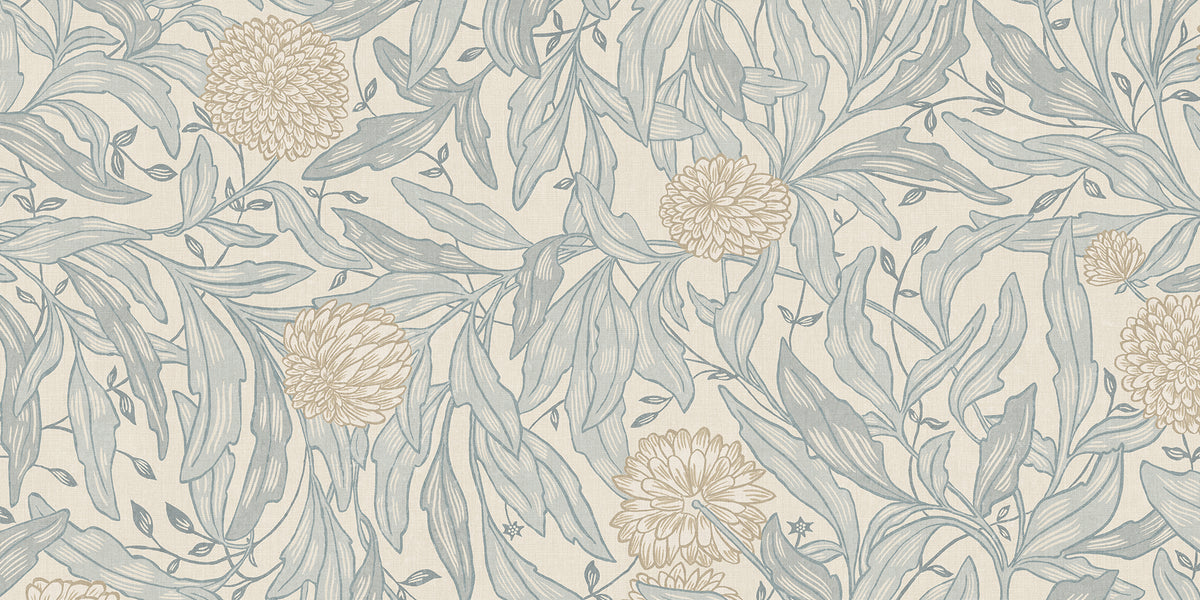 Olof Mural wall mural by Sandberg in Misty Blue, flat swatch showing the repeat
