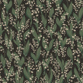Liljekonvalj wallpaper by Sandberg in Charcoal, flat roll swatch