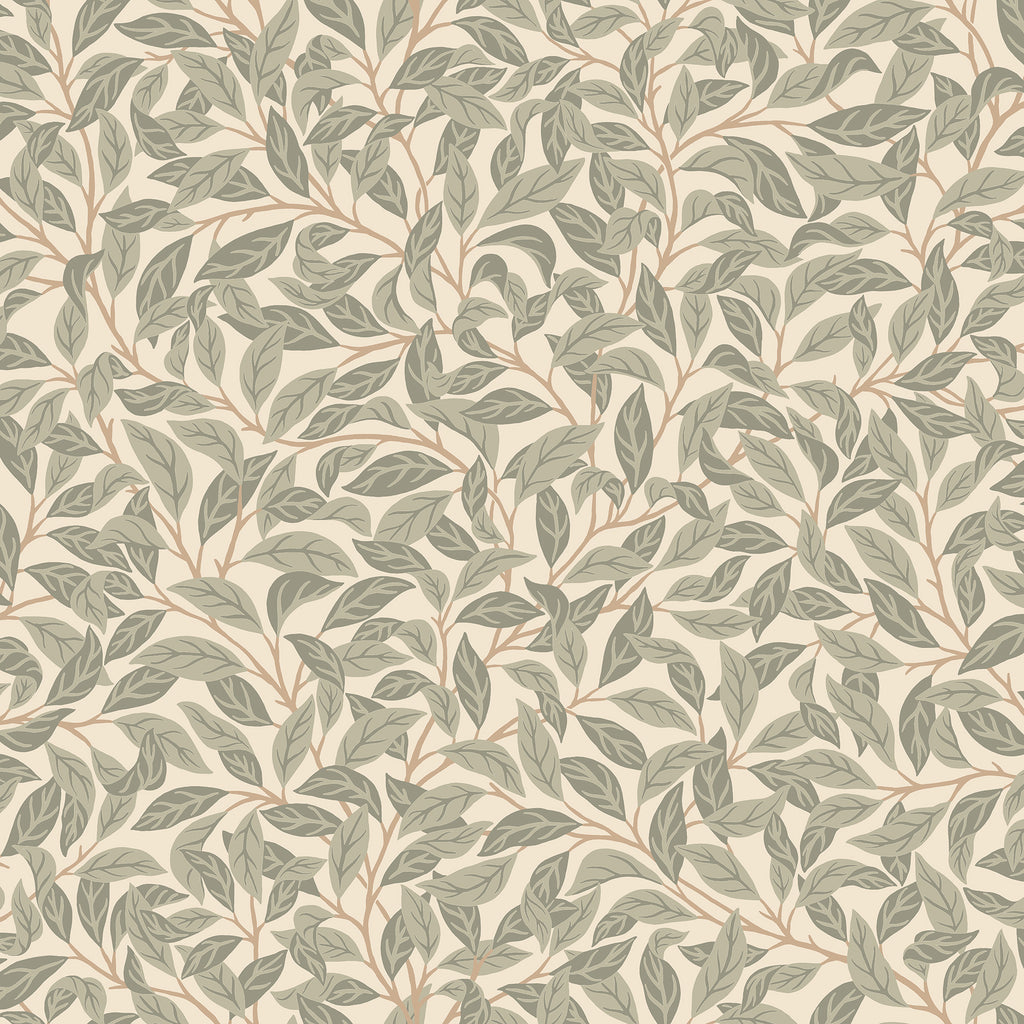 Jonas wallpaper by Sandberg in Garden Green, flat swatch showing the repeat