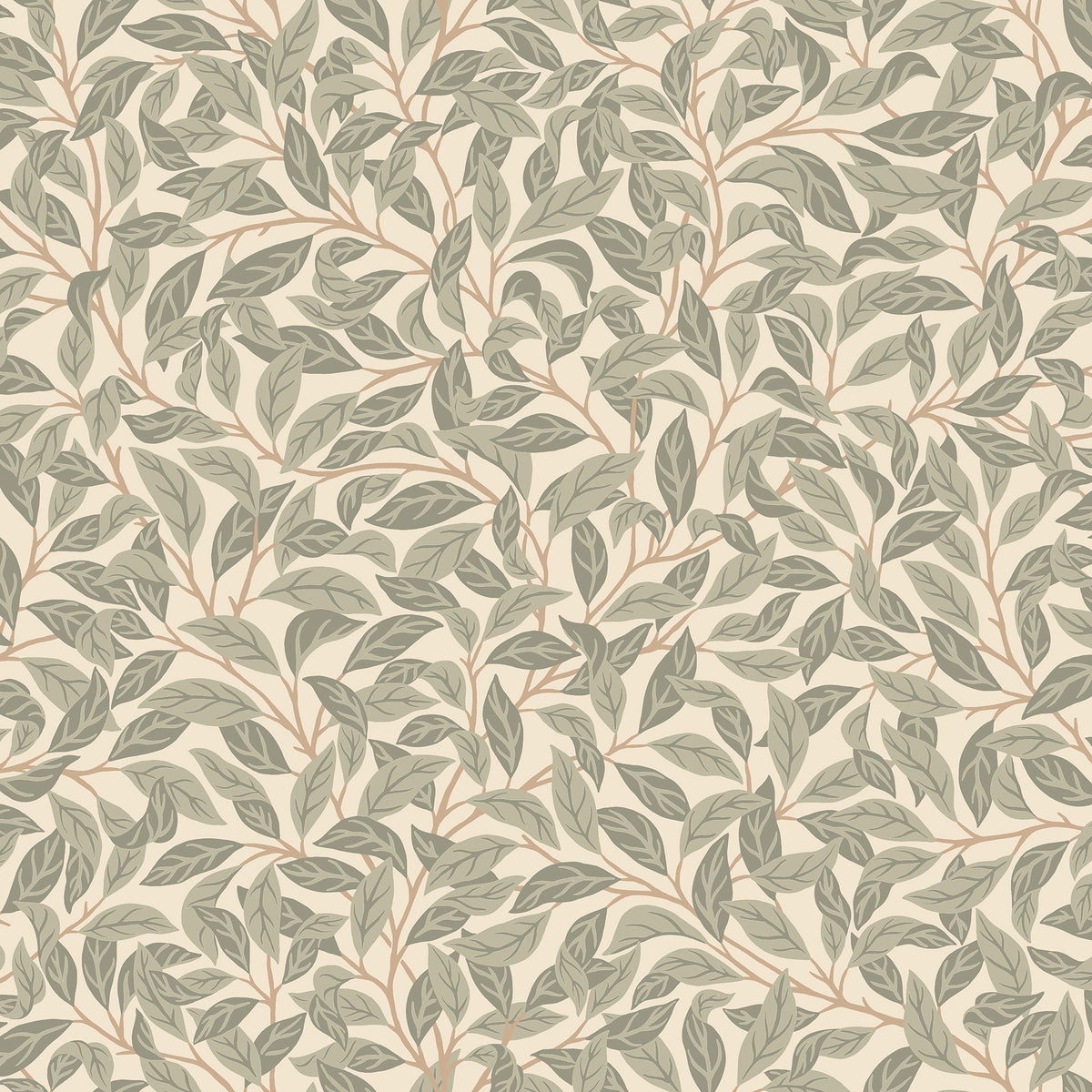 Jonas wallpaper by Sandberg in Garden Green, flat swatch showing the repeat