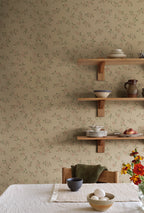 Smilli wallpaper by Sandberg in Clay, styled in a room, view 2