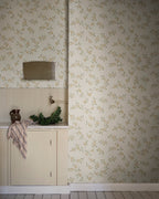 Smilli wallpaper by Sandberg in Oat, styled in a room, view 2