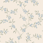 Smilli wallpaper by Sandberg in Misty Blue, flat swatch showing the repeat