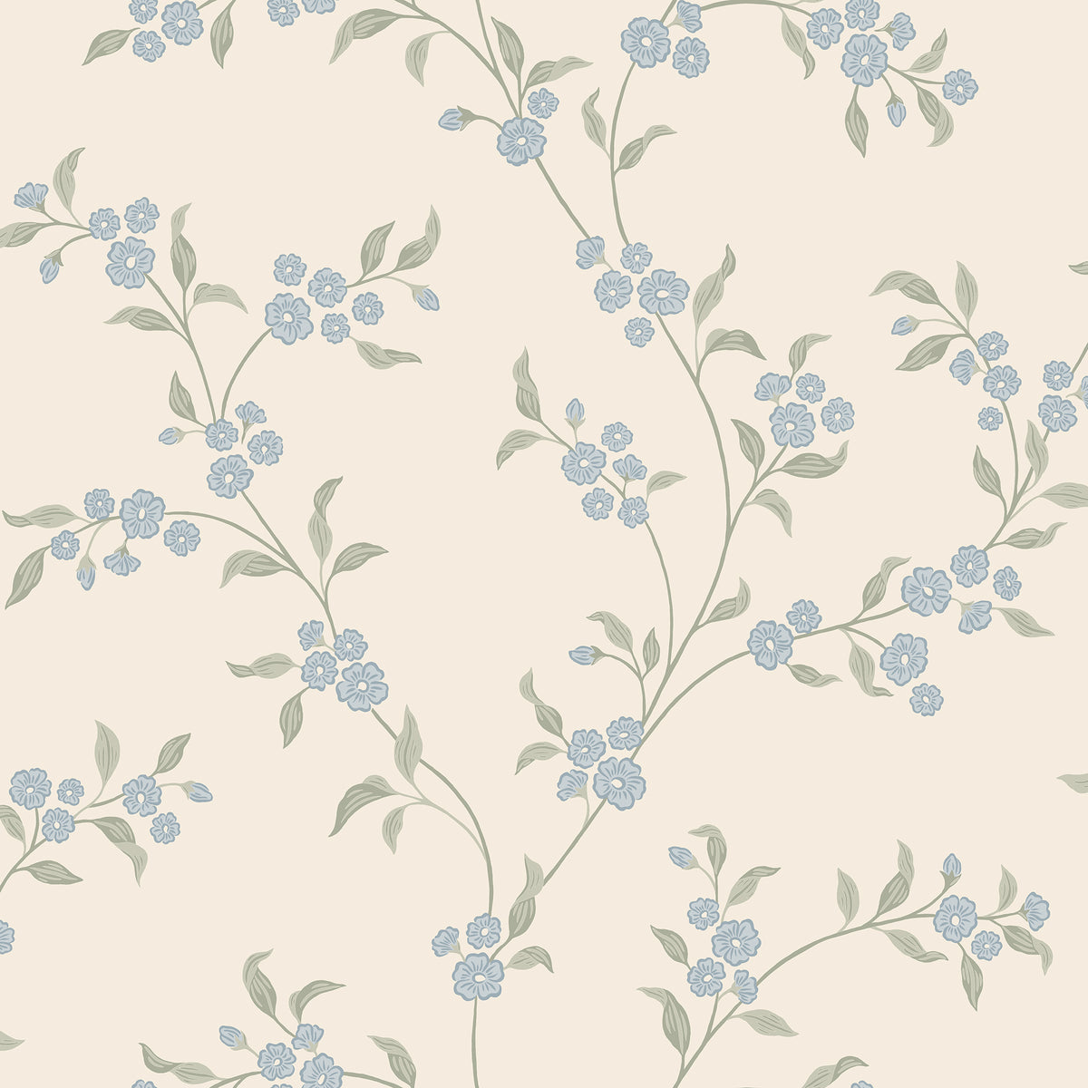 Smilli wallpaper by Sandberg in Misty Blue, flat swatch showing the repeat