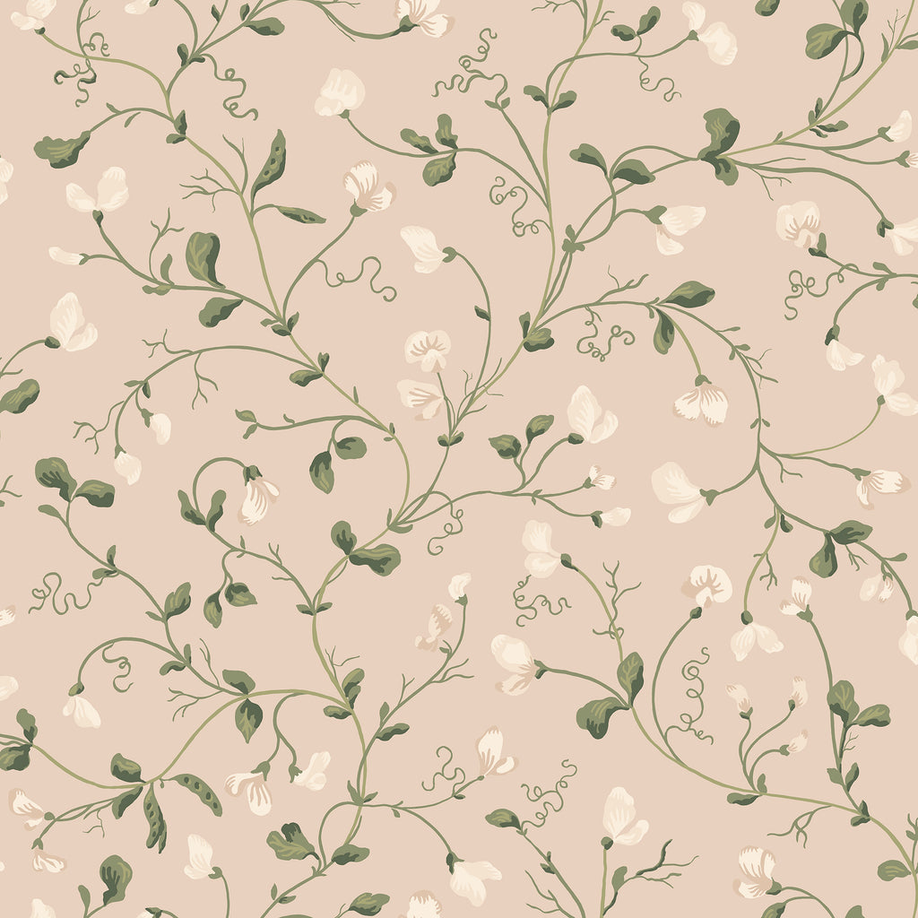 Lucy wallpaper by Sandberg in Sandstone, flat swatch showing the repeat