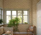 Märta wallpaper by Sandberg in Beige, styled on an interior wall