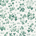 Bellis wallpaper by Sandberg in Emerald, flat swatch showing the repeat